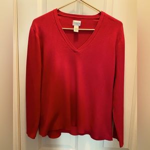 NWOT Soft Red Chico V-Neck Sweater- Size 3